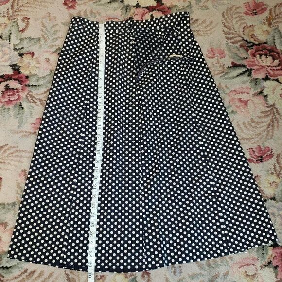 Ladies Navy Blue Polka-Dotted Mid Skirt - Picture 3 of 4